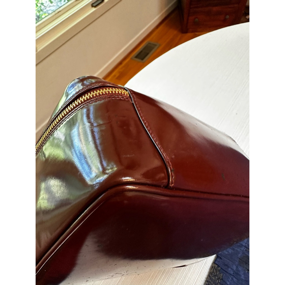 Gucci Brown Patent Leather Vanity Case w/Bamboo Accents - Picture 9 of 13